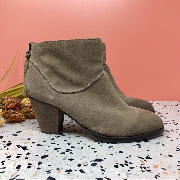 Steve Madden Milaan Taupe Suede Booties Sz 8.5 - Picture 5 of 11